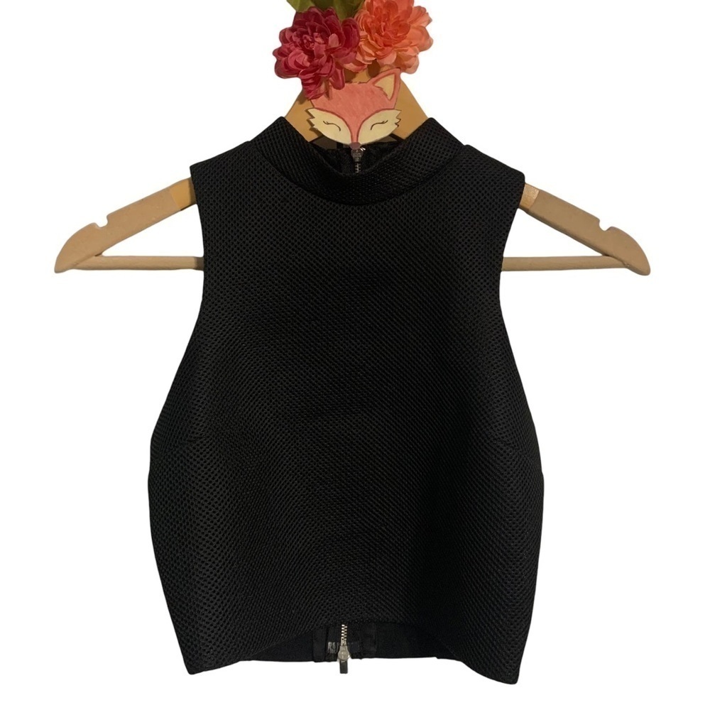 Express TWO ITEM SET mesh cutout mock neck top size XS and matching skirt size S - Picture 2 of 15